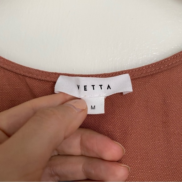 VETTA The Convertible Wrap Mini Dress Clay size Medium - Picture 6 of 9